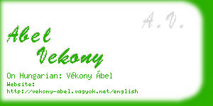 abel vekony business card